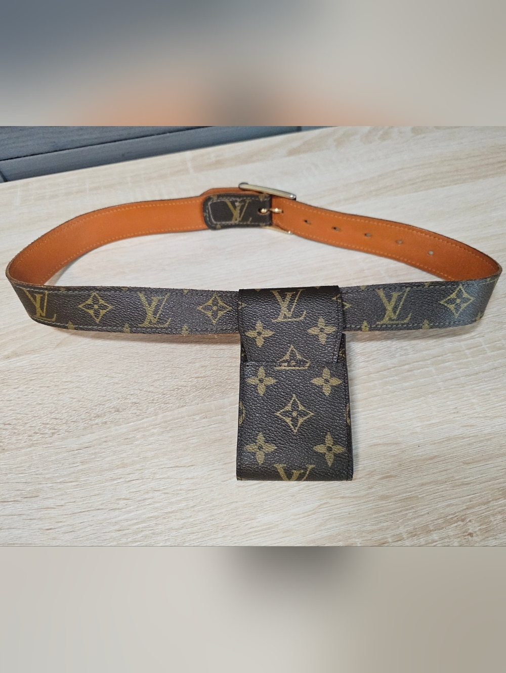 Authentic Vintage LOUIS VUITTON Monogram Belt With Utility Pouch